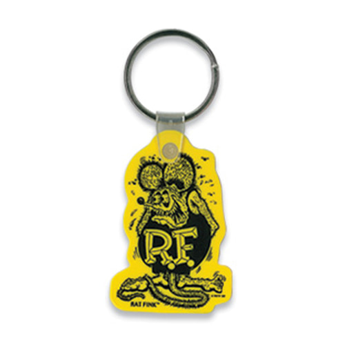 Rat Fink Soft Rubber Key Ring (Yellow)