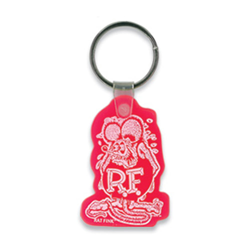 Rat Fink Soft Rubber Key Ring (Pink)