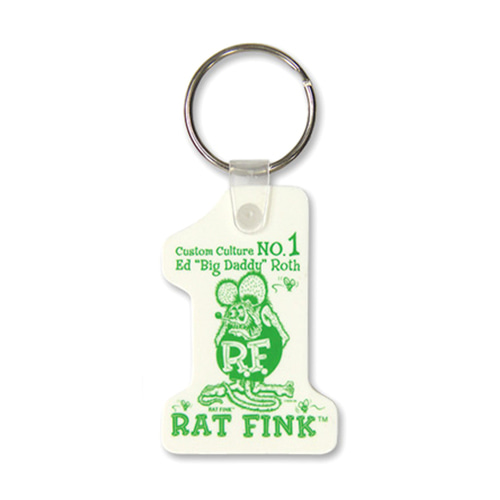 Rat Fink #1 Key Ring (White)